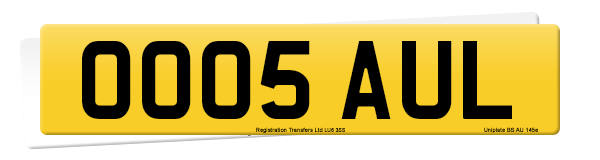 Registration number OO05 AUL